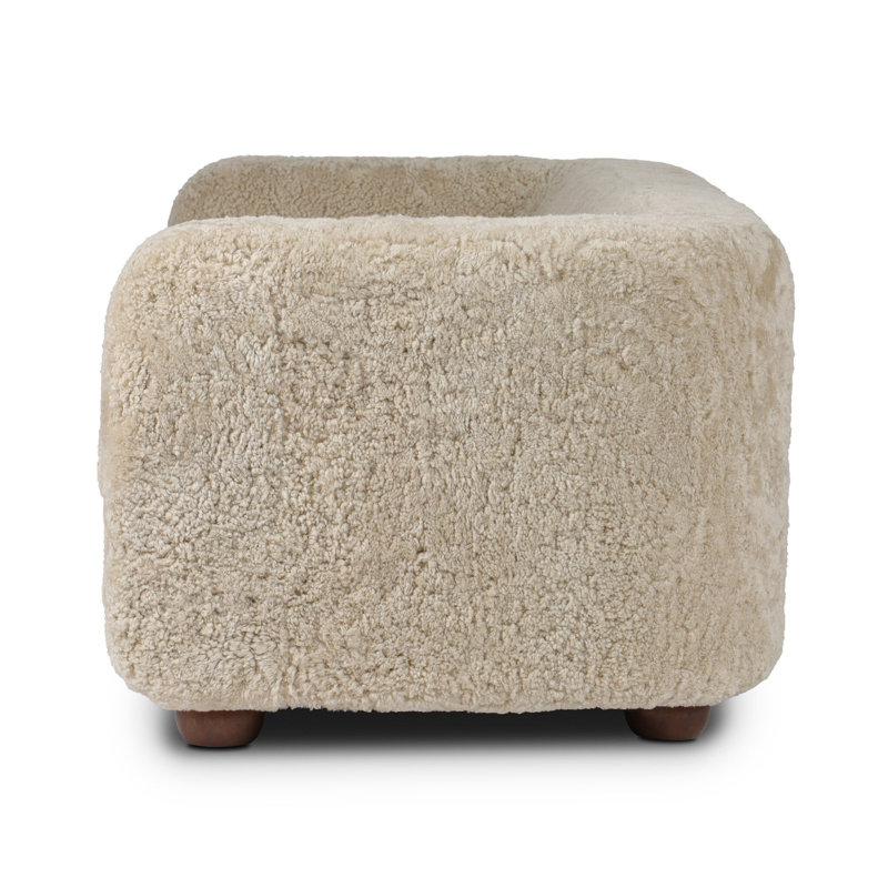 Gidget Sofa, Beige Shearling
