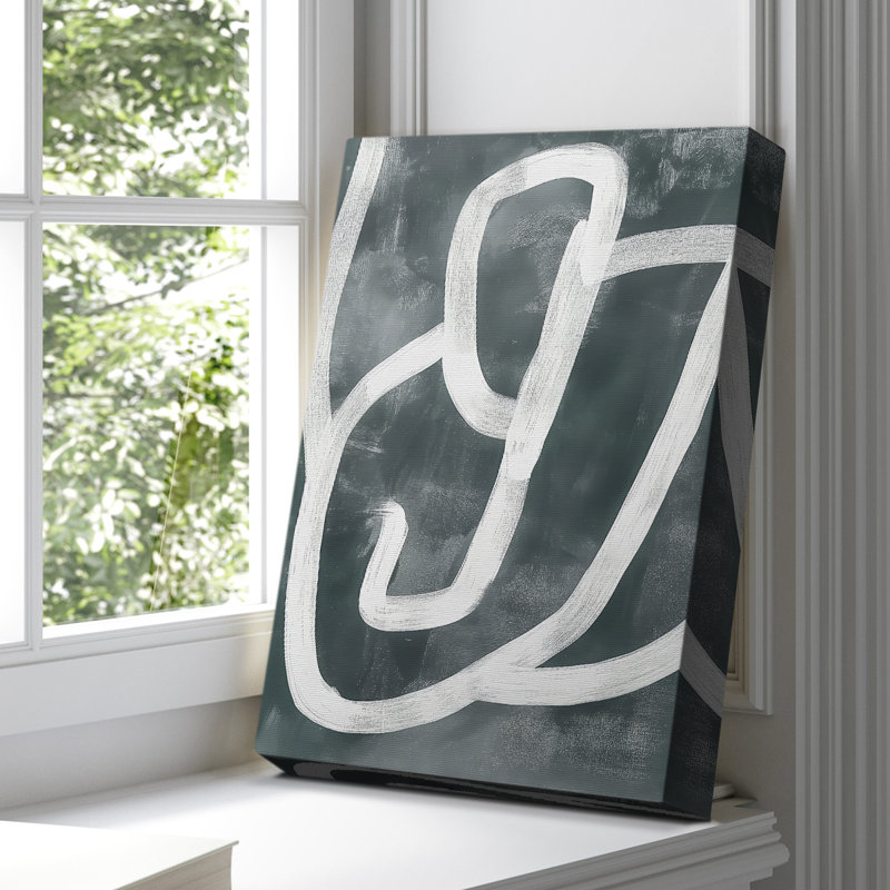Toile tendue avec châssis abstrait LXI - prêt à être accroché , H 18 po x l 12 po
