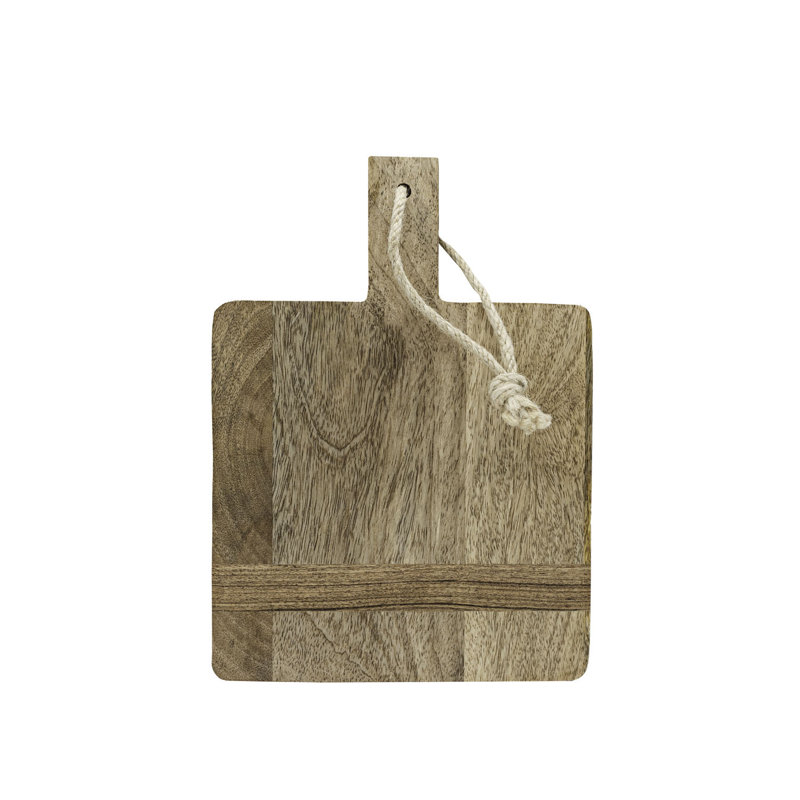 Foreside Home & Garden 11 Inch Paddle Cutting Board Natural Mango Wood & Jute