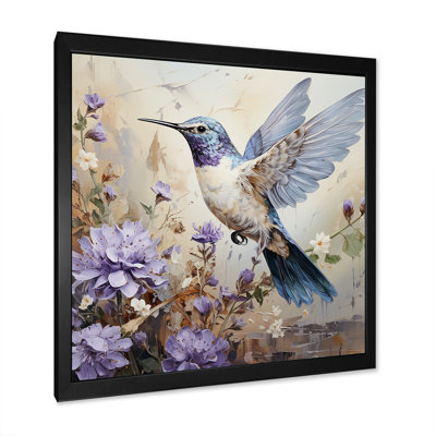 Humminbirds Floral Whimsical Whisper 1 I - Hummingbird Animal Wall Art