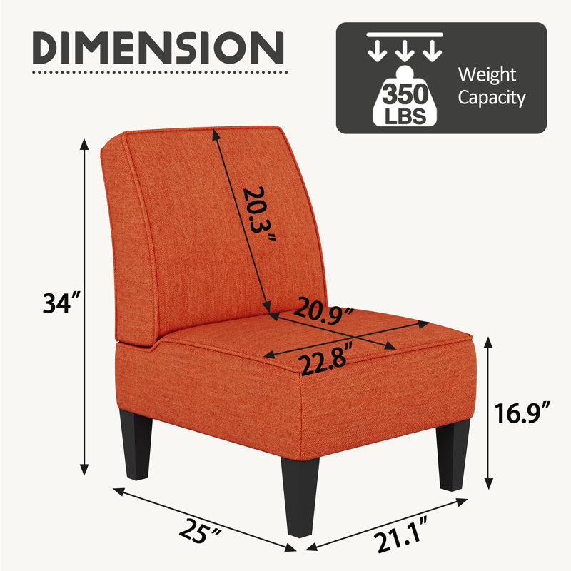 Fauteuil de chambre Montevideo, Lin orange