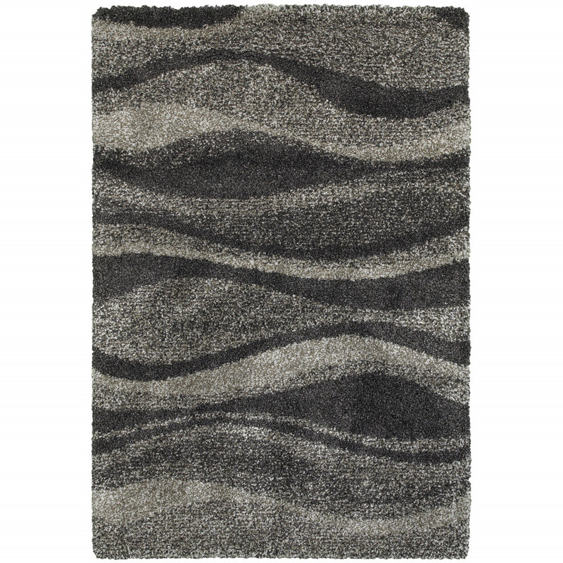 Tapis gris anthracite / gris Angiens, Rectangle 9 pi 10 po x 12 pi 10 po