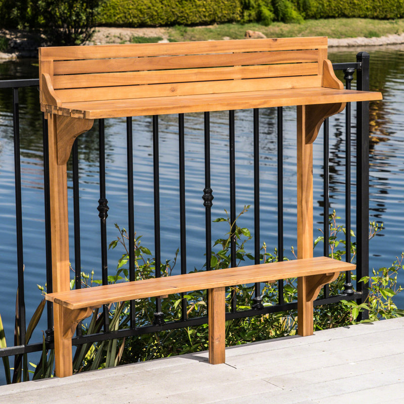 Table de bar en bois pour balcon - hauteur 50,1 pouces, largeur 16,5, longueur 48 adultes requise avec les outils fournis en hauteur, largeur et longueur