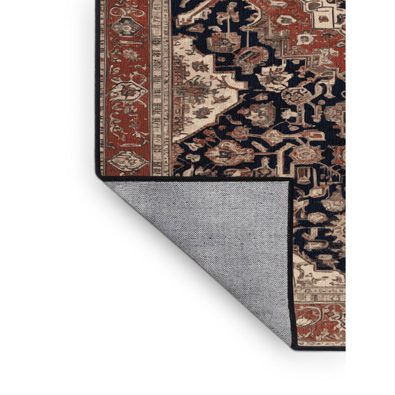 Tapis brun lavable à la machine, Rond 3 pi