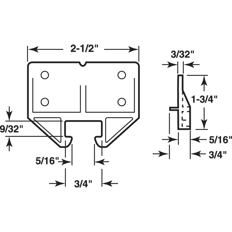 Prime-Line Drawer Track Guide and Glides
