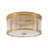2-light Gold Glass Drum Flush Mount