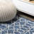 Ramadan Tribal Bohemian Blue/Ivory Indoor/Outdoor Rug-1451406108