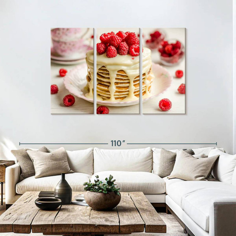 Crêpes crémeuses à la framboise Yarlin, H 48 po x l 74 po