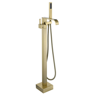 2 Handle Floor Clawfoot Tub Faucet with Diverter