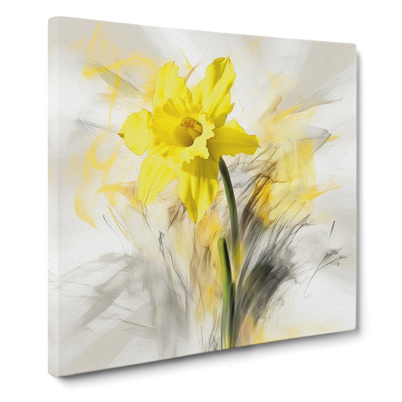 Daffodil Gestural Art - Print