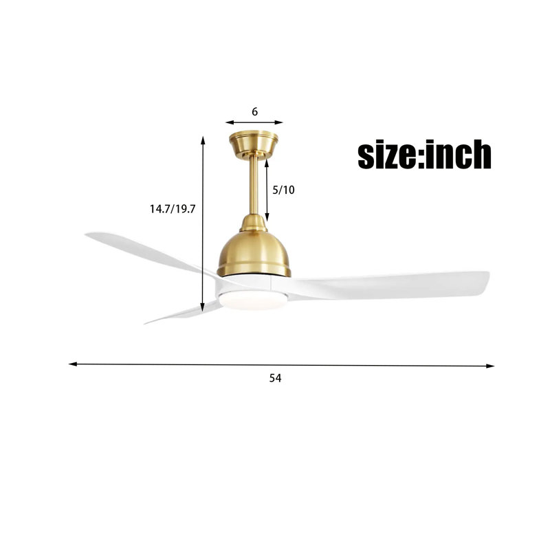 Lydiann 54'' Ceiling Fan with Light Kit, Gold