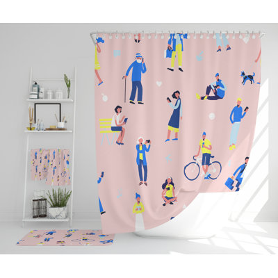 Natilynn Polyester Shower Curtain Set