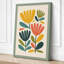 Golden Blooms Mid-Century - Wrapped Canvas-353099172-353099176