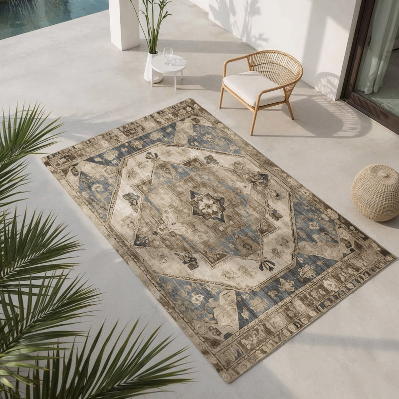 Rustic Grandeur Indoor And Outdoor Area Rug, Rectangle 1'6" x 2'6"