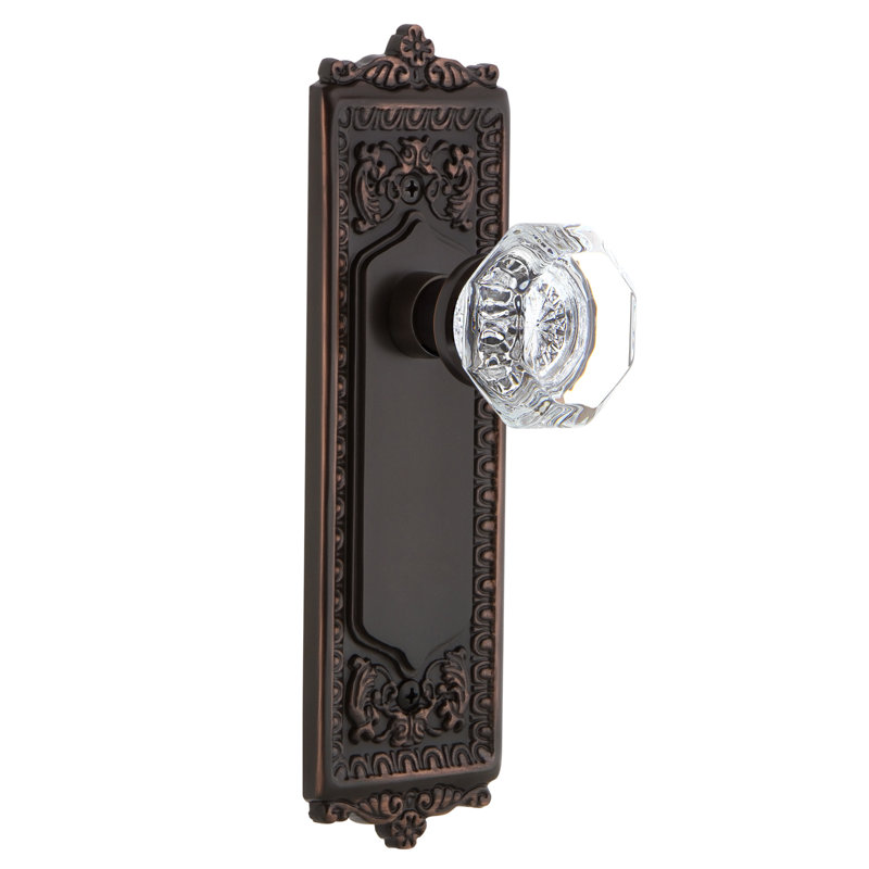 Egg & Dart Plate with Waldorf Door Knob, Timeless Bronze, 2.375"