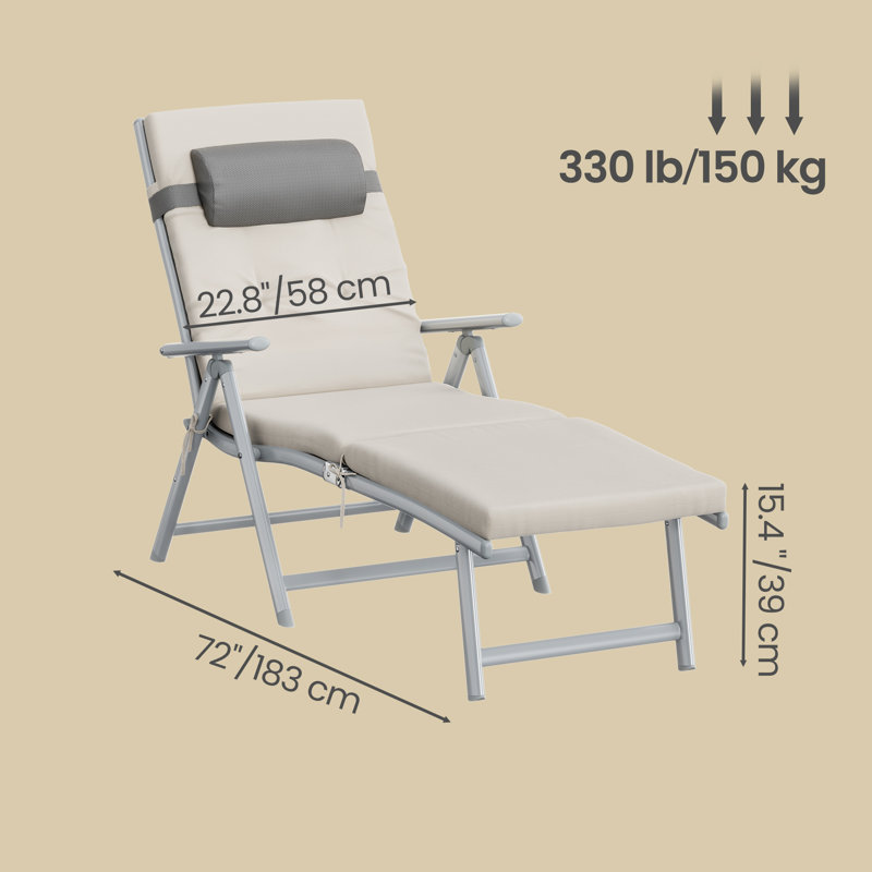 183cm Long Single Chaise, White/White