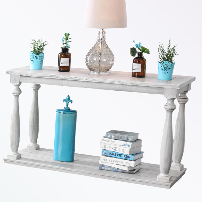 Rectangle Console Table with Bottom Shelf and sturdy base