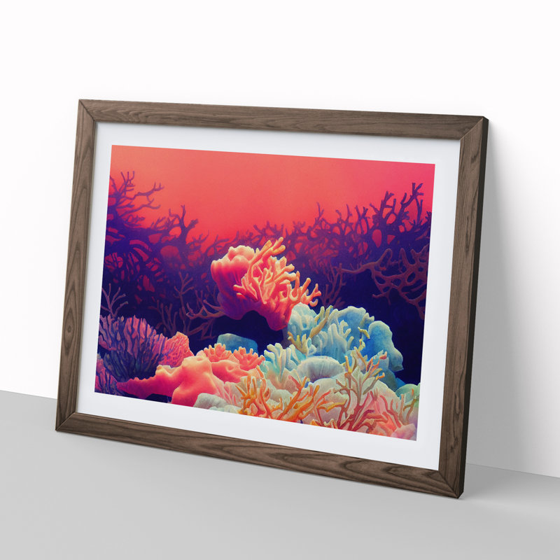 The Coral Reef Vol.5 - Single Picture Frame Print, 34cm H x 46cm W, Dark Brown
