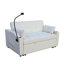 Convertible 3 en 1: lit en velours moderne avec tiroir, dossier réglable, coussins décoratifs, poches, canapé-lit beige pour bureau,