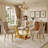 Modern Rectangular Glass Dining Set with Tufted Upholstered Parsons Chairs-1144627629-1144627632