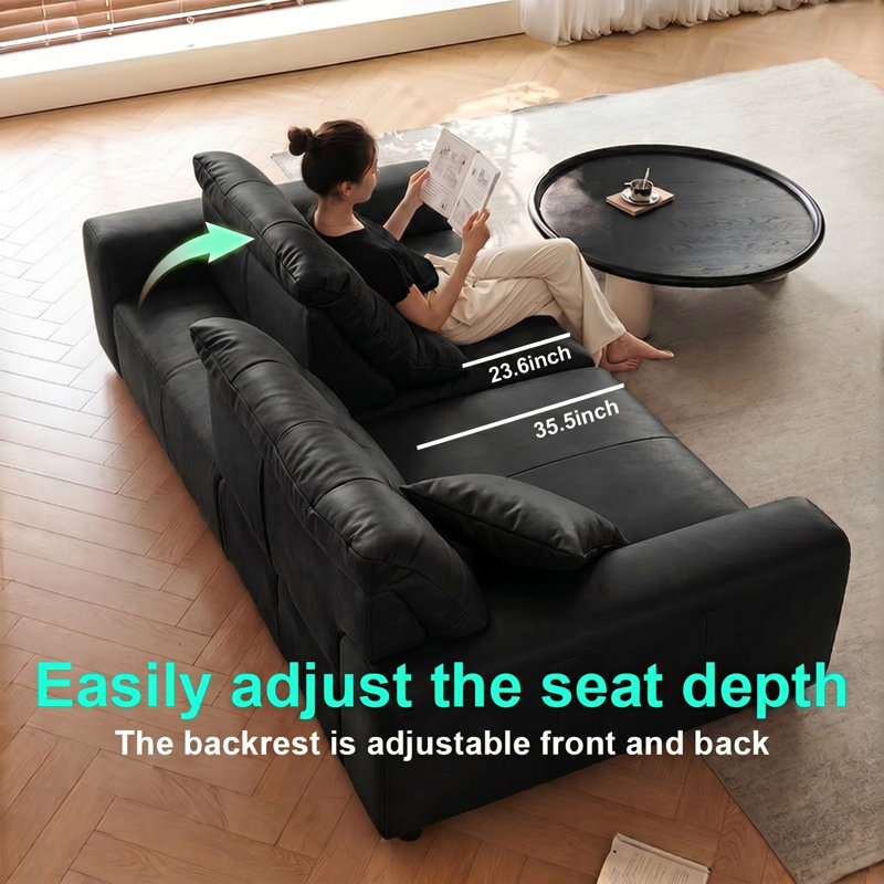  Oversized Sectional Couches for Living Room,Adjustable Backrest,35.5" Seat Depth,Semi-Reclining Cloud Couch Sleeper