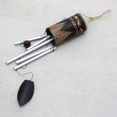 Lombardy Weather Resistant Bamboo Abstract Wind Chime