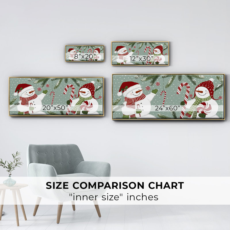 Frosty x 2, toile encadrée, H 12 po x l 30 po