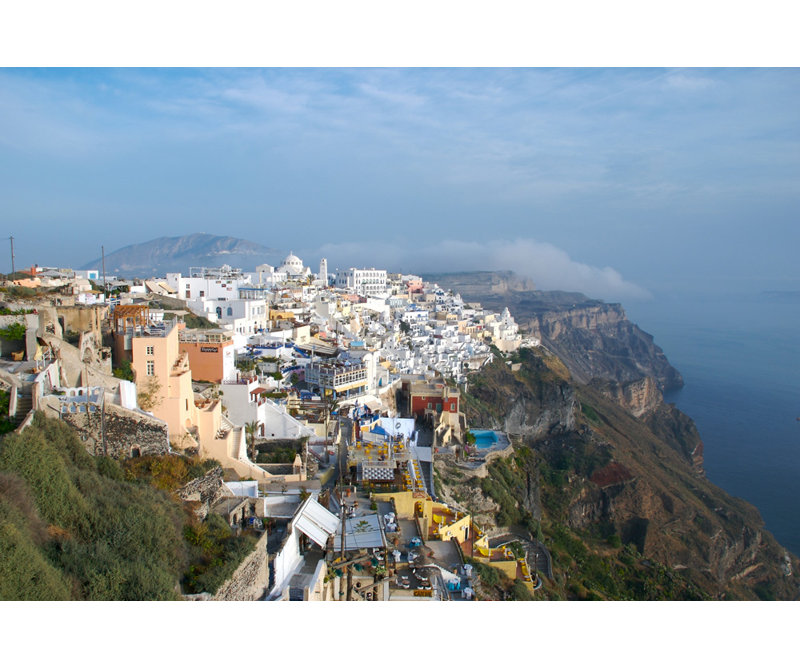 Fira à l'île de Santorin, Grèce, H 12 po x l 18 po