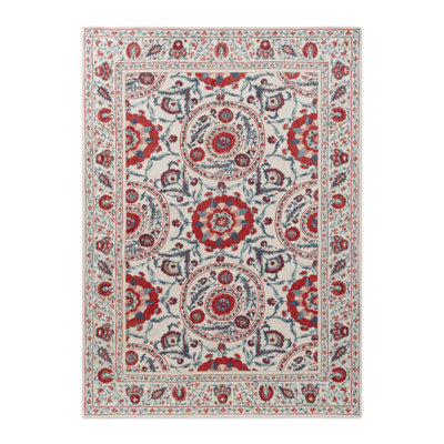 Geometric Area Rug in Indigo