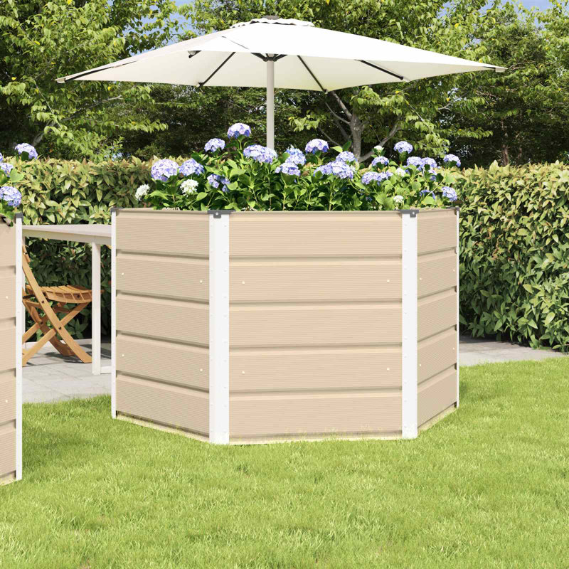 Raised Garden Bed, 75cm H x 129cm W x 129cm D, Ivory