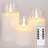 Clear Glass Flameless Candles, Pure White Wax Battery Operated Candles, Led Pillar Candles With Remote Control And Timers, D3 H4 5" 6", Set Of 3