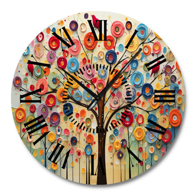 Colorful Abstract Tree 3 - Tree African Black Face Wall Clock