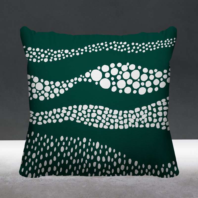 Bia Outdoor Reversible Throw Pillow, 17H" x 17W", Emerald