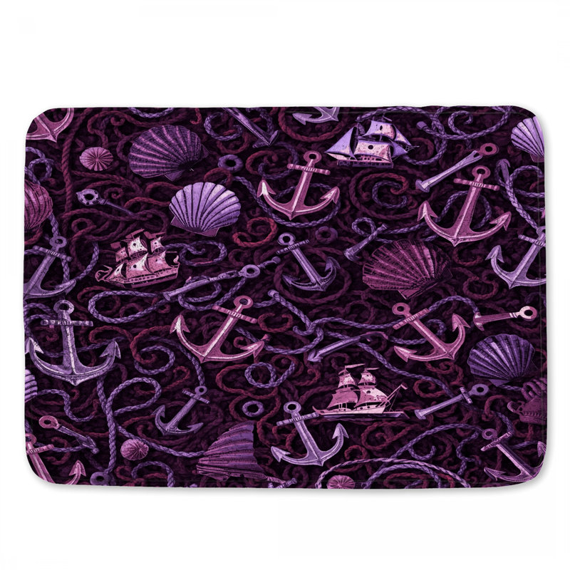 Tapis de bain Nautical Anchors Ships, L 34 po x L 21 po