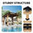 12 Ft. W X 10 Ft. D Outdoor Patio Metal‑Top Gazebo, Galvanized Steel Sloped Roof with Zipper Privacy Curtain, Pre‑Drilled Holes, Built‑in Ceiling Hooks & Side Shelves, All‑Season Wind Rain Snow Resistant