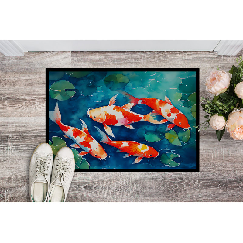 Koi Fish Doormat, L 24 po x L 36 po