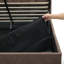 Lit coffre relevable rembourré, taupe, double-654618109-689733165