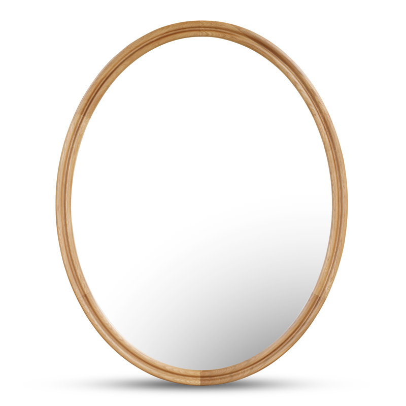 Grand miroir rond Alcott, 40 po x 32 po, Ovale, Naturel