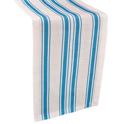 Chemin de table rayé en mélange de polyester et de polyester (l 14 po x L 90)
