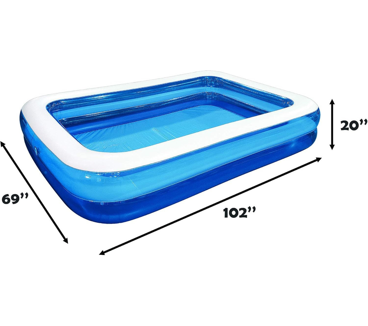 BONLOD Inflatable Kiddie Swimming Pool Rectangular 79