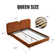 Upholstered platform bed with backrest