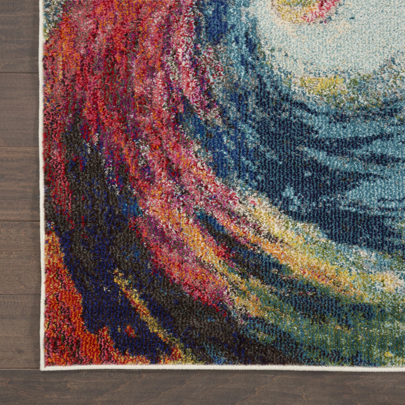 Velva Abstract Multicolor Area Rug, Rectangle 7'10" x 10'6"