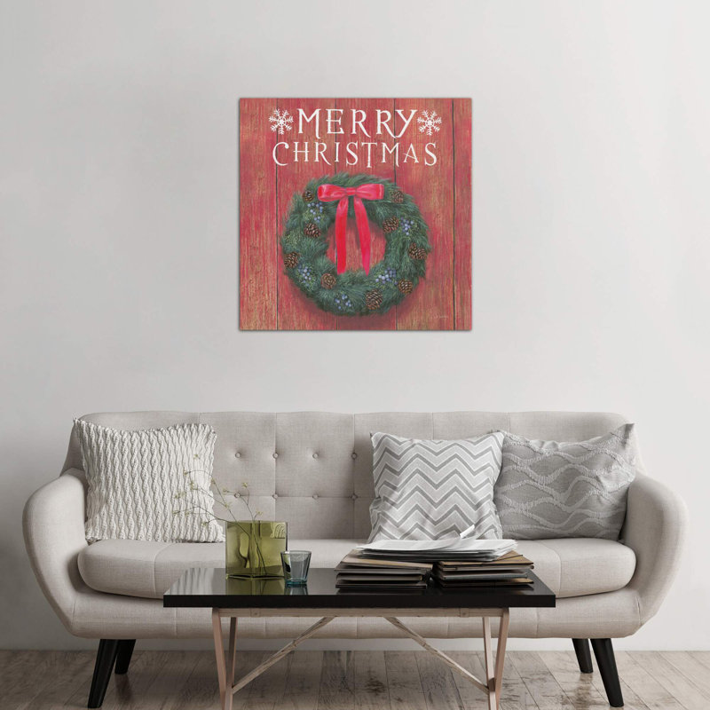 Merry Christmas Wreath by James Wiens - Wrapped Canvas Print, 45.72 cm H x 45.72 cm W x 1.91 cm D