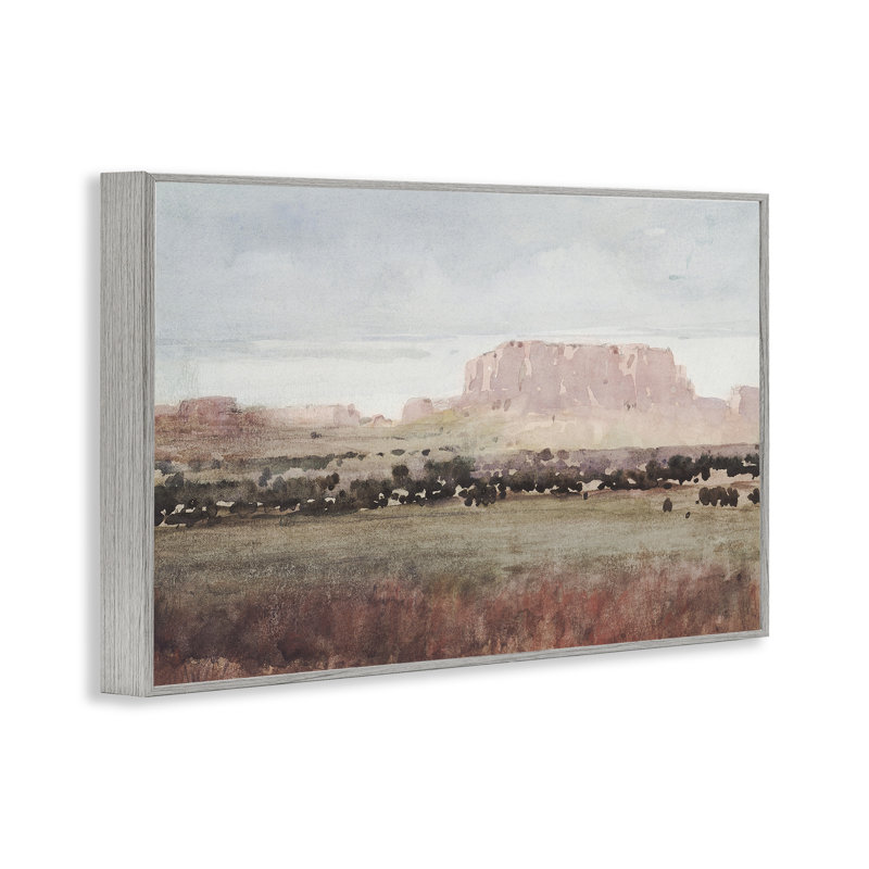 Giclée encadrée Earthy Canyon Mesa, design par Corinne Haig, H 20 po x l 30 po, Estampe numérique Farmhouse