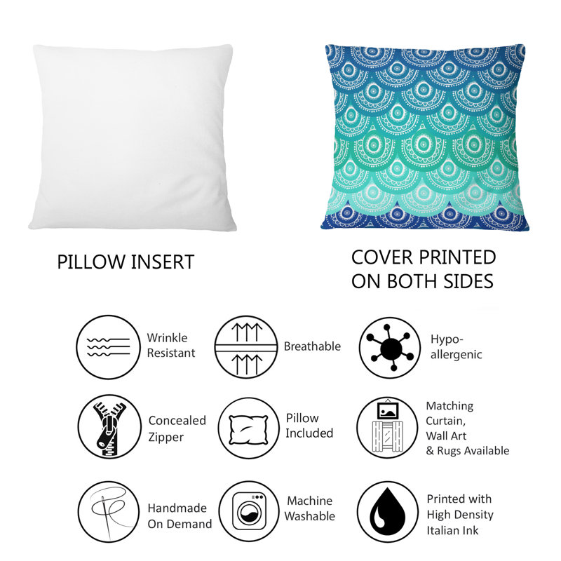 Coussin Ethnique Ocean Waves - Imprimé moderne