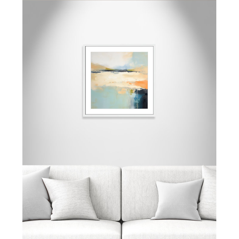 «Seashore Abstraction I Print» par Irena Orlov, L 23,5 po x H 23,5 po, Imprimé mat, Blanc satiné