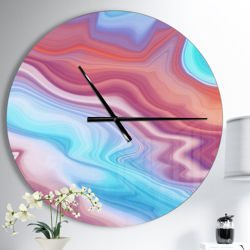 Abstrait marbré - horloge murale moderne, Moyen