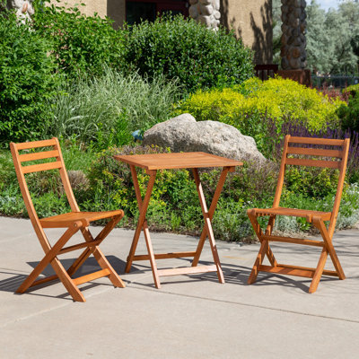 3-Piece Bistro Set, Square Table&Chairs