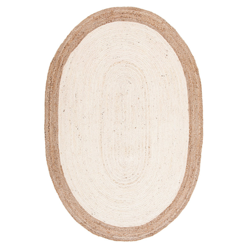 Tapis en jute de couleur unie Whittlesey, Ovale 3 pi x 5 pi