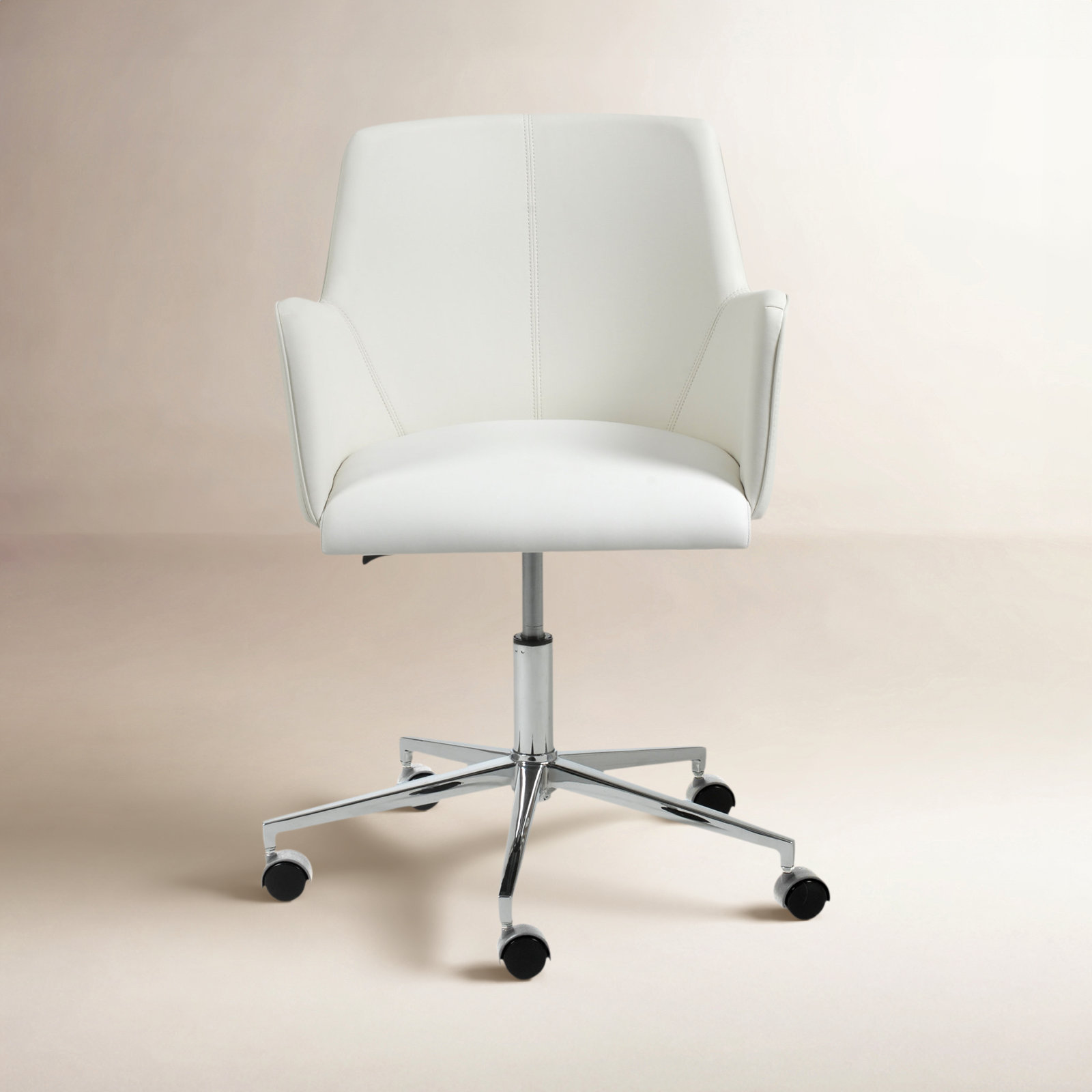 Azure Office Chair, White Faux Leather